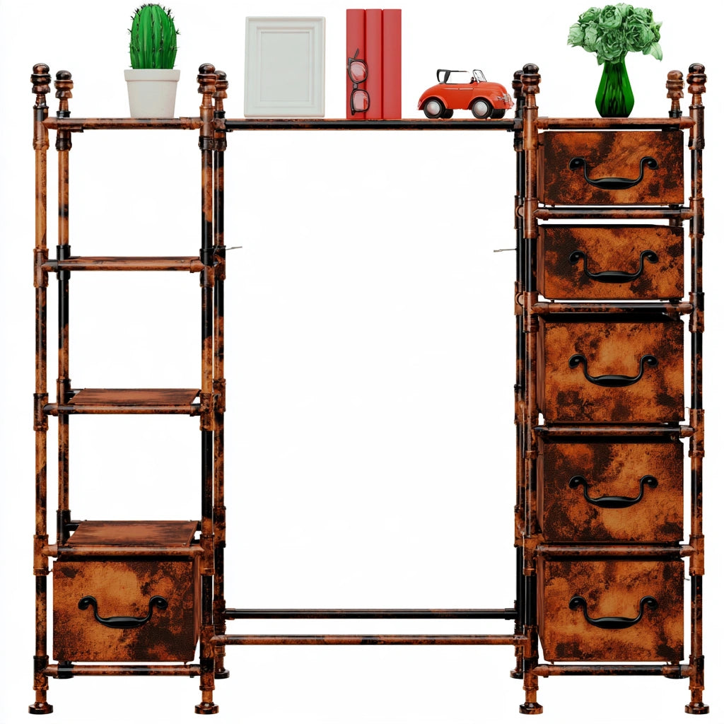 Ladekast, kleur bruin en zwart