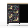 Ladekast met stoffen bekleding, met vier lades, kleur zwart