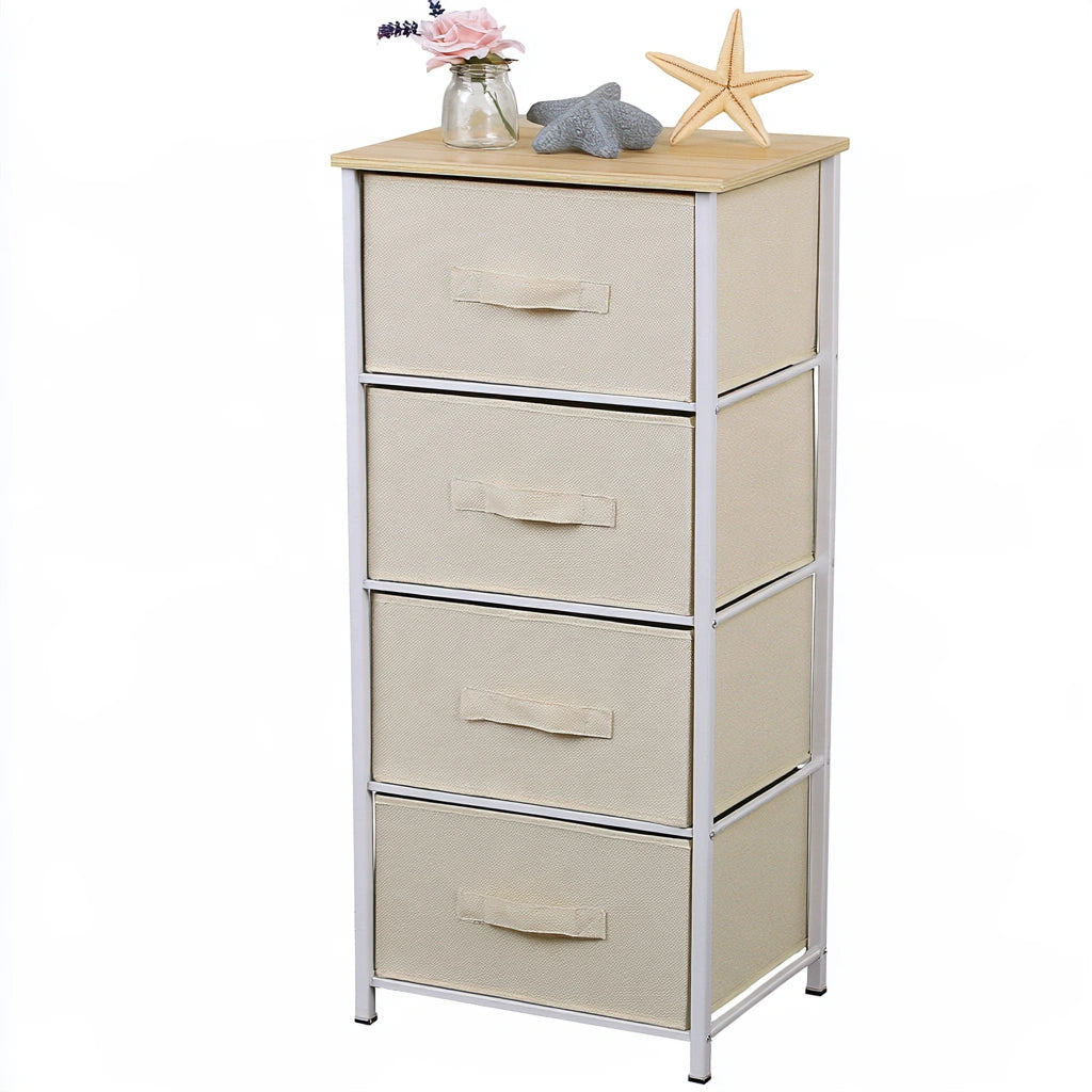 Bureau-organizer met stoffen bekleding, met vier niveaus, kleur wit