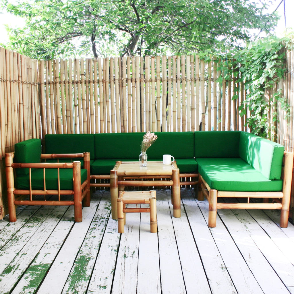 Bamboe tuinset van bamboe, kleur groen