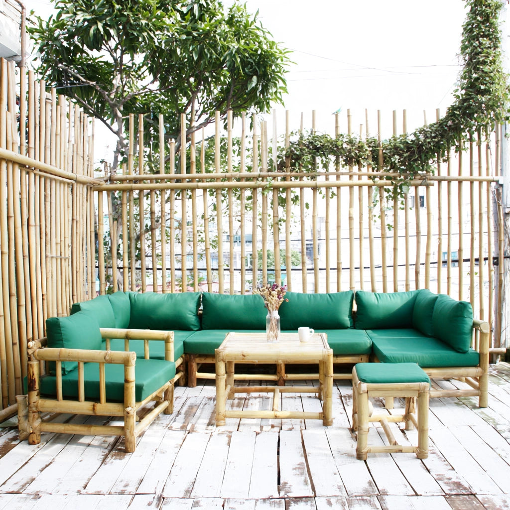 Bamboe tuinset van bamboe, kleur groen